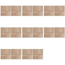 64Pcs Wood Carved Applique Onlay Carving Checkered Unpainted Flower Pattern Decal for Cabinet Door Furniture Decoration
