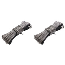2X Synthetic Winch Rope, 15M 7700 Lbs Winch  Cable Rope with Protective Sleeve Maintenance String