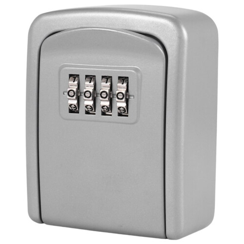 3X Key Lock Box Wall Mounted 4 Digit Combination Lock Box for House Key  Security Key Lock Box Silver 1