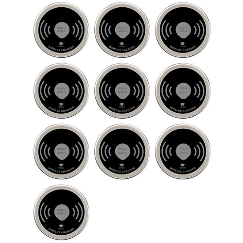 10X Built-in 60mm Desktop Waterproof  Wireless Charger with USB C Type-C Charging