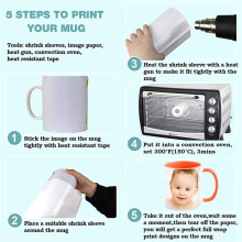 8X12 Inch Sublimation Shrink Wrap Sleeves, 300 Pcs White Sublimation Shrink Wrap for Tumblers, Mugs, Cups and More