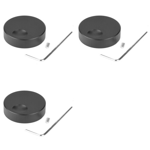3X Matte Universal Convenient 32x13mm 6mm Hole Black Solid Aluminum Solid Volume Potentiometer Control Knob