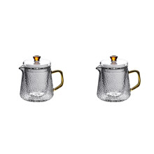 2X Filter Kung Fu Blume Teekanne Teekocher Teeset Haushalt Hochtemperaturbeständige Glasteekanne 300Ml
