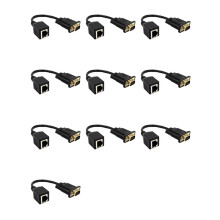 10X Adaptateur VGA Vers RJ45 Câble Réseau Vers Connecteur de Câble Réseau VGA Connecteur de Moniteur Vers Câble Réseau Prolongateur VGA