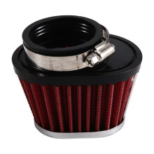 1Pcs Universal Round Tapered Car Motorcycle Air Mushroom Filter 51mm 2 Inch Intake Filter-Red