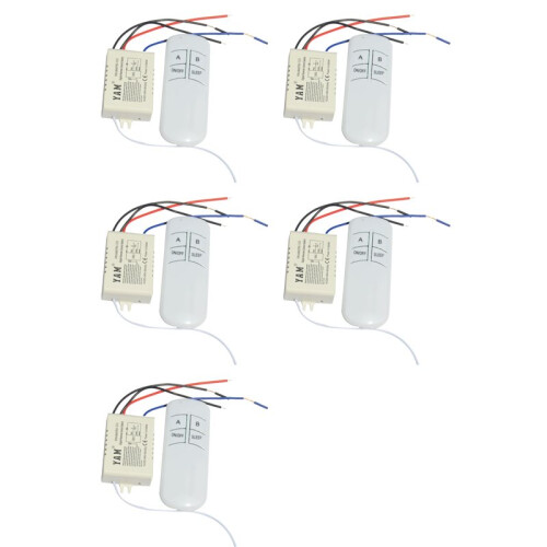5X Wireless /OFF 1 Way 220V Lamp Remote Control  Receiver Transmitter Controller Lamp Home Replacements Parts
