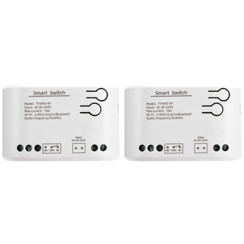 2X 1CH RF   AC85-250V WIFI Tuya Remote Control 433 Light  10A Rele Relay Self-Locking Interlock Inching