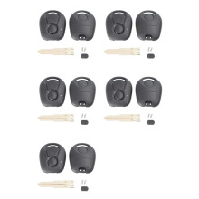5X 2 Buttons Remote Key Shell for Actyon Kyron Rexton Uncut Blade Key Fob Cover Case Replacement ,A