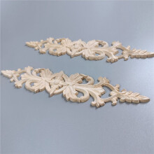 12pcs 33Cmx6Cm Wood Carved Decal Stripe Corner Appliques Long Hollow Flower Frame Furniture Decor