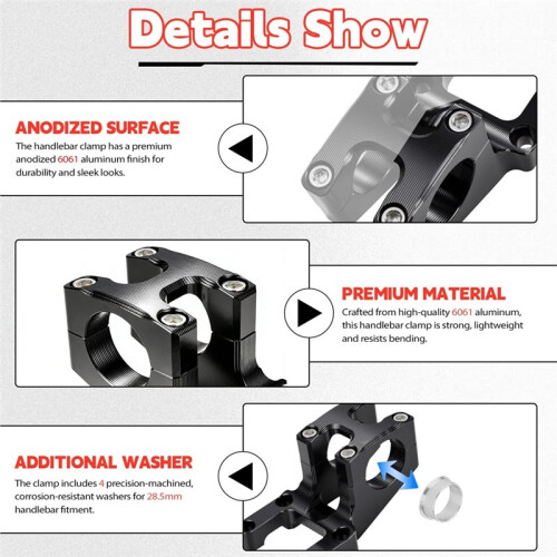 Electric Dirt Bike Handlebar Risers for  Light Bee S/X Handle Bar Mount Clamp Risers