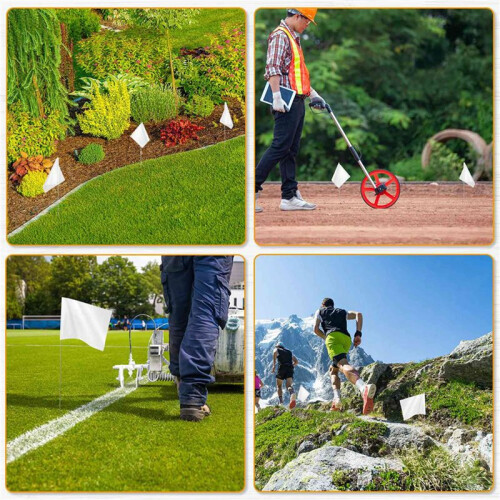 Marking Flags  Flags for Lawn 60 Pack, PVC Small Flags,Marking Flags Lawn Flags, Garden Flags,Survey Flags,White 2