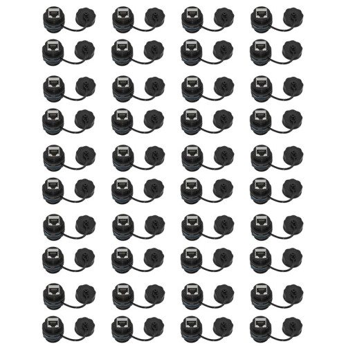 40PCS RJ45 Panel Mount Coupler, IP68 Shielded Industrial Panel Mount Ethernet LAN Through Connector for CAT6/CAT5E/CAT5