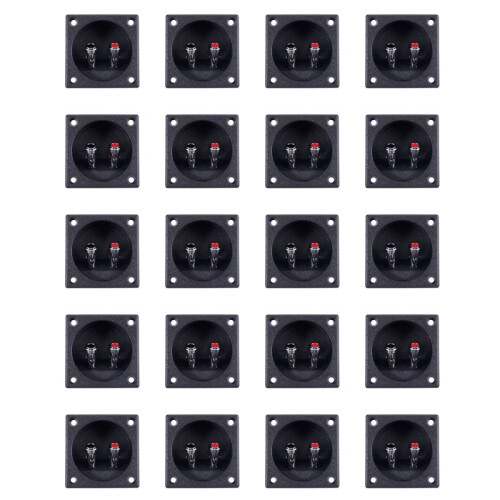 20X Square Shape Double Binding Post Type Speaker Box Terminal Cup Black