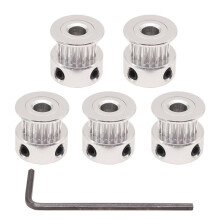 Timing Belt Pulley 20 Teeth, 5mm Bore, for 6mm Width Belt - Ideal for 3D Printers, CNC Machines, Robotics (5-Pack)