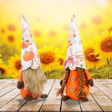 Thanksgiving Day Gnome Harvest Festival Tomte Nisse Swedish Elf Home Farmhouse Kitchen Shelf Tiered Tray Decorations, A