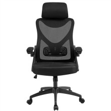 Ergonomic Home Office Chair Mesh Chair with Back Support Armrests for Work Black