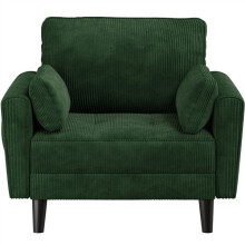 Tufted Oversized Armchair Comfy Corduroy Accent Chair Single Sofa Green