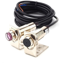 Czujnik Laserowy M12 z Przełącznikiem Fotoelektrycznym, Zasięg 20 Metrów, Wyjście NPN