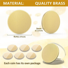 12 Pcs Brass Coin Blanks for Laser Engraving Blanks Solid Brass Coin with Acrylic Protection Box Threaded Edged 40mm