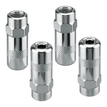 4PCS Grease Gun Coupler Tips Set 1/8" NPT, Working Pressure Rating: 10,000 PSI, 49-16-2649 Replacement Coupler