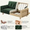Convertible Sofa Bed Velvet Couch Click Clack Modern Sleeper Sofa Settee Green 6