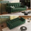 Convertible Sofa Bed Velvet Couch Click Clack Modern Sleeper Sofa Settee Green 11