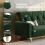 Convertible Sofa Bed Velvet Couch Click Clack Modern Sleeper Sofa Settee Green 7