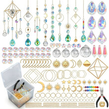 DIY Suncatchers, 400 Pcs Sun Catchers Making Supplies Kit Art and Crafts for Adults Prism Hanging Decorative Suncatcher