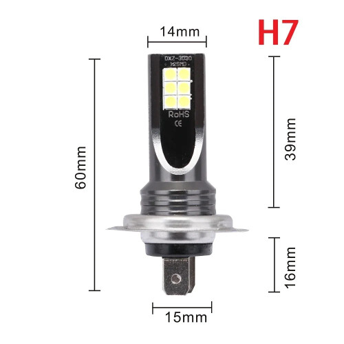 4x Λαμπτήρες LED H7 για φώτα χαμηλής δέσμης προβολέων 60000lm 6000k 220w Ψυχρό Λευκ 1