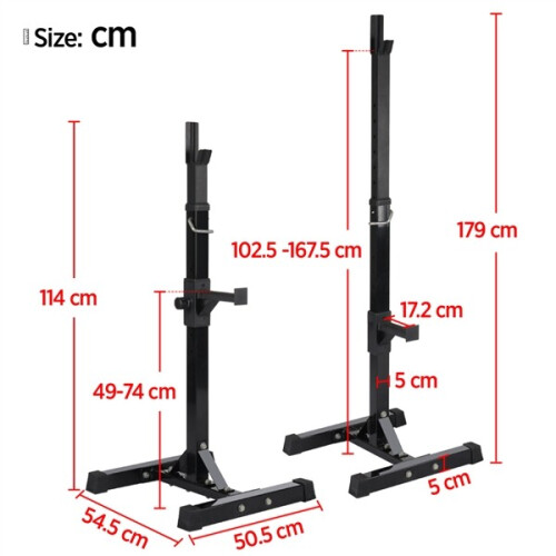 Squat Rack Stand Olympic Barbell Rack Bench Support Free Press Gym Workout Black 2