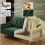Convertible Sofa Bed Velvet Couch Click Clack Modern Sleeper Sofa Settee Green 8