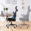 Ergonomic Home Office Chair Mesh Chair with Back Support Armrests for Work Black 8
