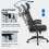 Ergonomic Home Office Chair Mesh Chair with Back Support Armrests for Work Black 9