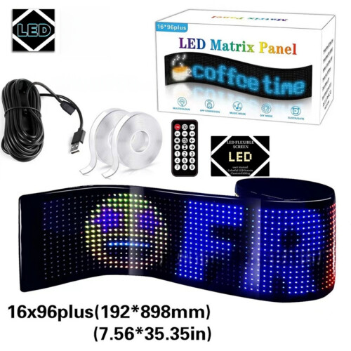2025 New Models Truck Devil Eye LED Matrix Pixel Panel Soft Foldable Lighting Graffiti Scrolling Stick Up Text Boar Futuristic 1