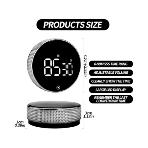 Digital Kitchen Cooking Timer Magnetic Countdown Timer Classroom Timers for Teachers with Large Led Display Adjustable Volume 1