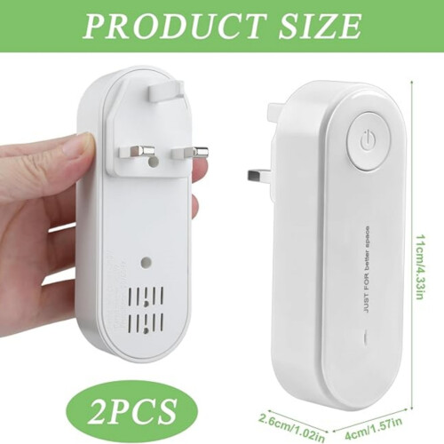 2PCS Ionic Air Purifier Plug Portable Negative Technology Dust Mite Controller Ultrasonic Repeller for Bedroom/Home Office/Gar 1