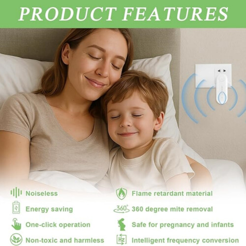 2PCS Ionic Air Purifier Plug Portable Negative Technology Dust Mite Controller Ultrasonic Repeller for Bedroom/Home Office/Gar 2
