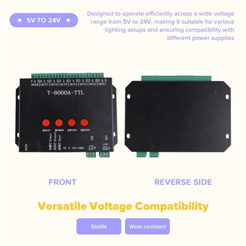 T-8000 TTL LED Pixel Controller DC5/12-24V with 2GB  Card for Various LED Strip Lights 2