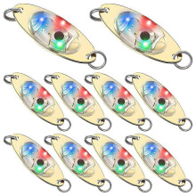 10 ks LED rybárske návnady rybárske lyžice podvodný blikač bass halibut blikač trolling hlboký pokles