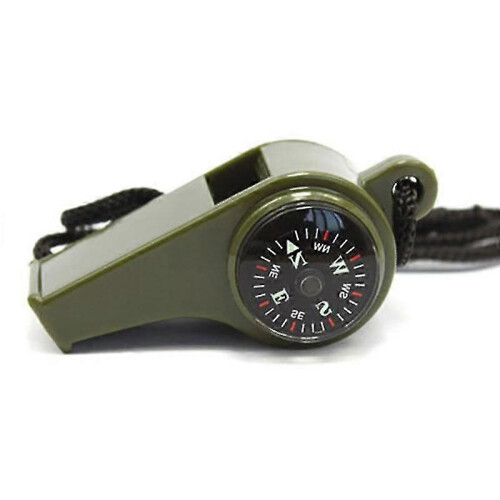 1Pcs Outdoor Whistle Compass Thermometer 3 In 1 Camping Hiking Accessory Compass|Compass