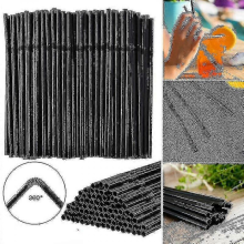 1000 stuks flexibele, buigbare zwarte plastic rietjes voor eenmalig gebruik