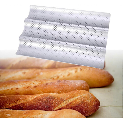 Premium Baguette Baking Pan for Home Kitchen, 3 grid 2