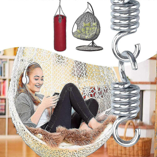 2 Pieces Spring Hammock Spring, Hanging Chair Spring Hammock, Rocking Chair Spring(silver)
