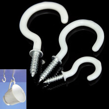 20 ganci a vite in acciaio inossidabile rivestito in PVC, anelli per appendere piante e gioielli, accessori per bar e sala da