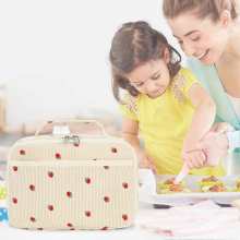 Torba termiczna Qinghai dla dzieci, sztruksowa, lunchbox do szkoły, pojemna torba termiczna z zamkiem błyskawicznym, lekka to