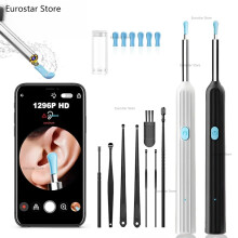 Otoscope avec caméra 5M, nettoyeur d'oreille visuel et lumineux pour soins auriculaires