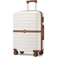 KONO Valise rigide, Beige, Taille M (45.5*25.5*66.5cm), Coque ABS + PC, 4 roues 360