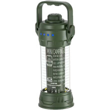 2-in-1 Camping Lantern Flashlight USB Rechargeable LED 3 Colors 6 Modes Portable Outdoor Emergency Light Green