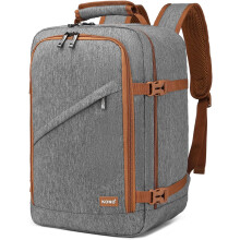 Kono Sac à dos de voyage, Gris foncé, 40x20x25 cm, 20L, compatible bagage cabine Ryanair