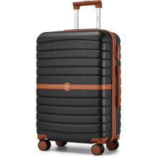 KONO Valise Ă coque rigide Noir, Taille M (45.5*25.5*66.5cm), Roulettes 360 et Cadenas